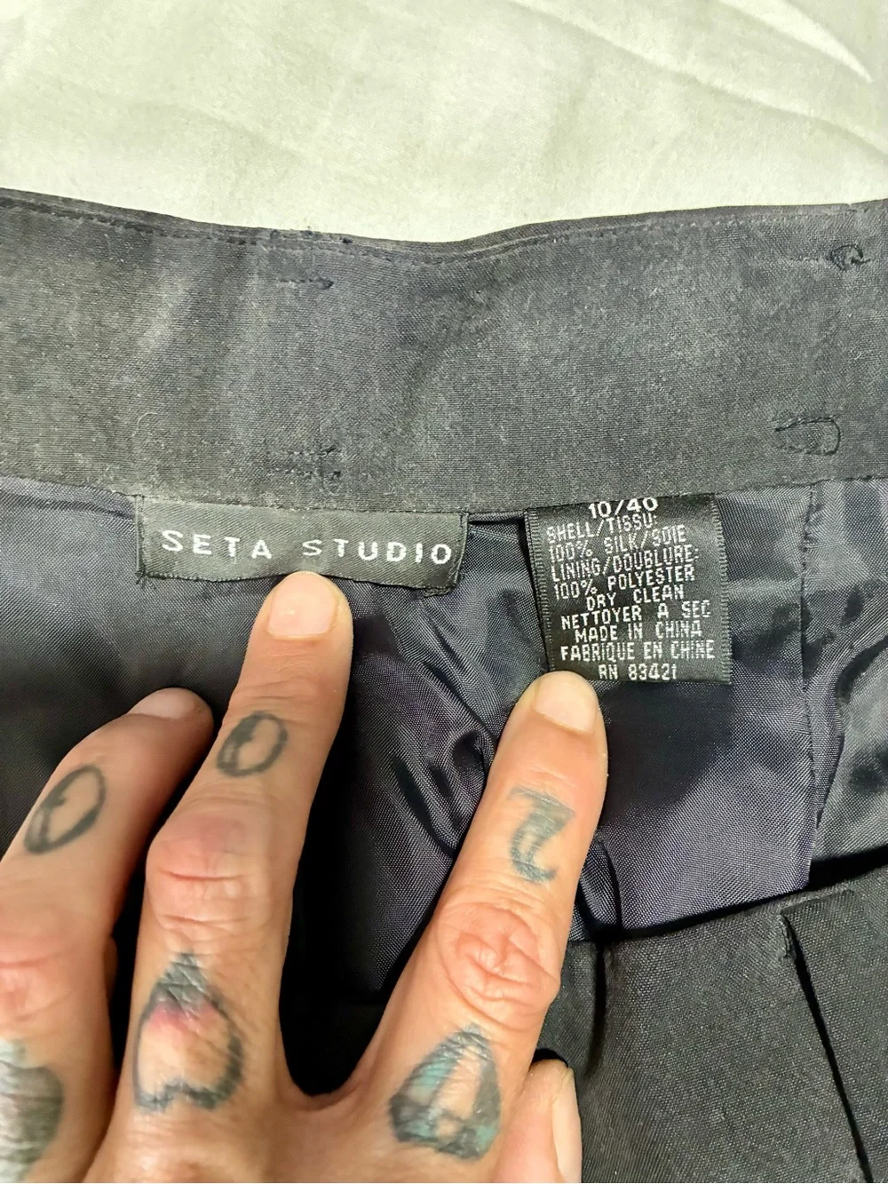 Seta Studios 10/40 💯 Silk 90s Minimalist High-Waist BLK Button-Front Maxi Skirt